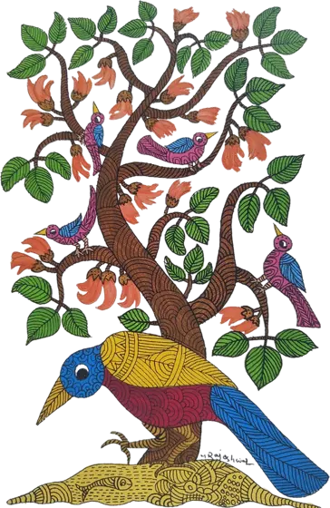 Gond art of a bird